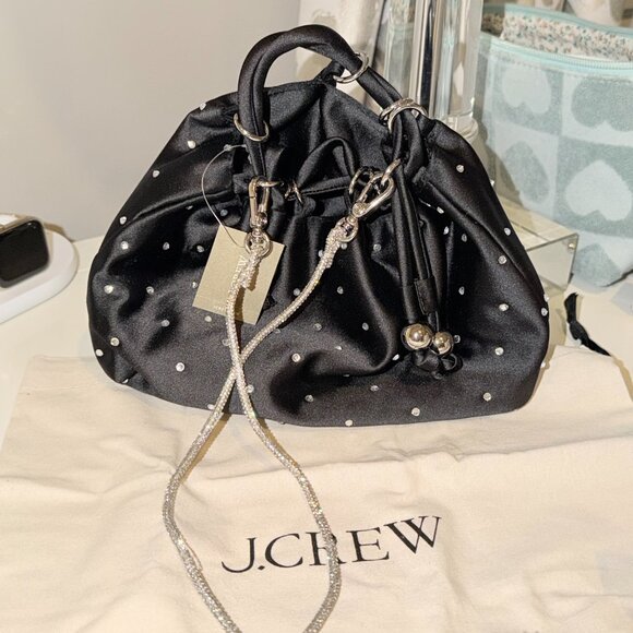 J. Crew Drawstring Pouch Bag in Crystal-embellished Satin - Picture 3 of 6